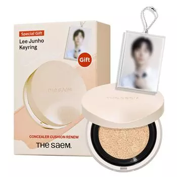 Saem Japan Official Cover Perfection Concealer Cushion Renewal Light Beige Junho Photo Key Ring 1247 1.25 [Lee Set]