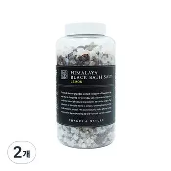 Saengsnature Черная гималайская соль для ванн со вкусом лимона, 1200г, 2 шт.