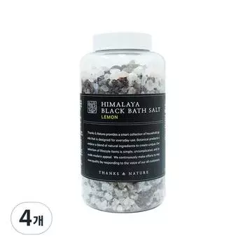Saengsnature Гималайская черная соль для ванн со вкусом лимона, 1200 г, 4 шт.