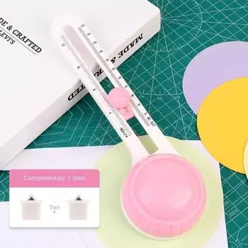 Safe 360° Rotary Circle Cutter Paper Card Photo Round Cutting Tool Card Making Purple-With 1 Blades