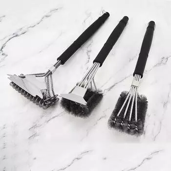 Safe Grill Brush and Scraper with Deluxe Handle Grill Cleaner Brush Stainless Steel Bristle Grill Brush Grilling Accessories