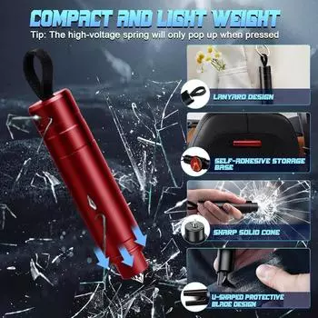 Safe Hammer Car Window Breaker,2 in 1 Safehammer Glass Breaker Requestick Car Window Breaker чёрный