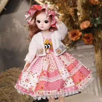 Safety 30CM Movable Joint Doll Baby Doll Princess Toy Cute Girl Dress Up Toys Babies C