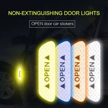 Safety Decorative Stickers Reflective Warning Anti-collision Car Interior Accessories Car Open Reflective Safe