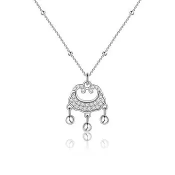 Safety Lock Necklace Women s Light Luxury Niche Design Sense Stainless Steel Ruyi Long Life Lock Pendant