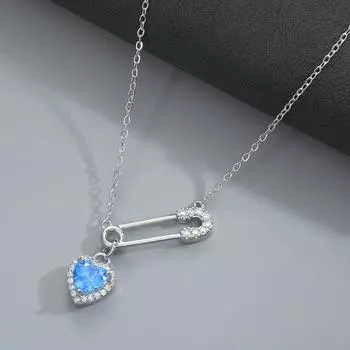 Safety Needle Pin Necklace Love Pendant Choker Fashion Necklace Women