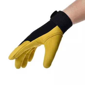 Safety Protection Garden Sports Motorcycle Driver Wear-resistant Gloves Work Gloves Cowhide Leather Workers Work Welding M жёлтый