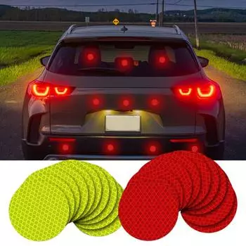 Safety Reflective Decals 10 Pieces Round Car Reflective Decal Reflector Tape 1.96 In Reflective Patch For Trucks Bicycles Motorc красный