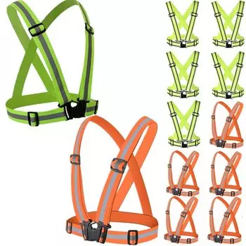 Safety Safety Fluorescent Reflective Safety High Elasticity Traffic Night Work For Construction Night Running Set of 10 [UNIQOCK] Vest, Vest, Vest, серый
