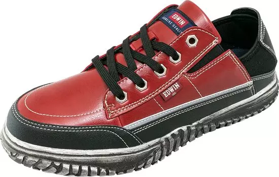 Safety Shoes Steel Toecap Lace [Edwin] ESM-104 Slip-on (Red 26.5) красный