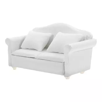 SAFIGLE Миниатюрный диван Миниатюрная мебель Стул Миниатюрные аксессуары Кукольный диван Ткань Кукольный домик Мебель для гостиной Аксессуары Украшения белый