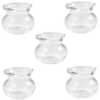 SAFIGLE Миниатюрный Милый Золотой Рыбка Аквариум Миниатюрный Аквариум Мини Золотой Рыбка Стильные Стеклянные Аксессуары Аксессуары для Кукольного Домика 5 Штук