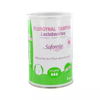 Saforelle Florgynal Коробка из 9 суперкомпактных тампонов с аппликатором