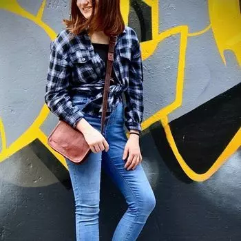 SAGA MINI, Кожаная сумка-мессенджер 7.7 x 5.5 x 3 in коричневый