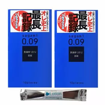 Sagami 009 Natural 10 штук сверхтолстых презервативов Sagami противозачаточные презервативы Gokuatsu набор из 2 коробок с 1 лосьоном 0,09 мм