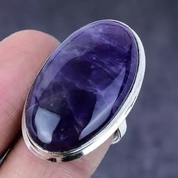 Sage Amethyst Gemstone Handmade 925 Steling Silver Gift Jewelry Ring Size 7 l1t91