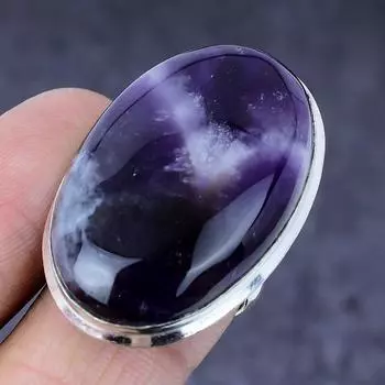Sage Amethyst Gemstone Handmade 925 Steling Silver Jewelry Ring Size 6.5 L3S38