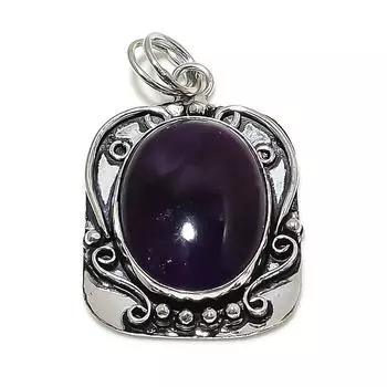 Sage Amethyst Gemstone Handmade 925 Sterling Silver Jewelry Pendant 1.97 B3b91