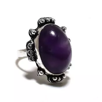 Sage Amethyst Gemstone Handmade 925 Sterling Silver Jewelry Ring Size 10.5 w8r78