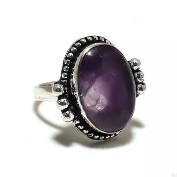 Sage Amethyst Gemstone Handmade 925 Sterling Silver Jewelry Ring Size 5.5 b7Y83
