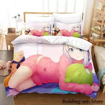 Sagiri Izumi Bedding Set Single Twin Full Queen King Size Bed Set Adult Kid Bedroom Duvetcover Sets Anime Parure de lit Bed 70x133cm 2pcs