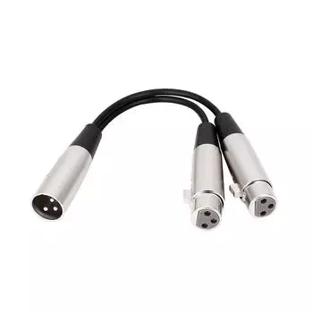 Sagit 3-контактный разъем XLR MALE на двойной разъем 2 FEMALE Y SPLITTER микрофонный кабель микрофонного кабеля One Size серебряный