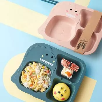 Sagit Baby разделенная тарелка портативная нескользящая тарелка для кормления детей для детей One Size зелёный