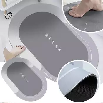 Sagit Bath, Диатомовая грязь, Пол, Коврик, Абсорбент, Для ног, Подушечка, Ванная комната, Ванная комната, Нескользящий, Коврик, Быстросохнущий, Резина, Мягкая ткань, Ковер