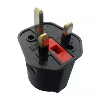 Sagit EU Euro 2-контактный 3-контактный разъем переменного тока для Великобритании, универсальный адаптер для путешествий, европейский One Size чёрный