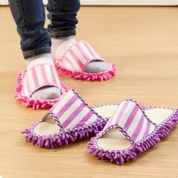 Sagit Коралловые бархатные полосатые тапочки, которые можно стирать в машине One Size синий