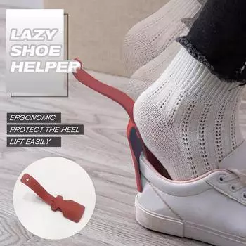 Sagit Lazy Shoe Helper Портативный SOCKSLIDER с ручкой для обуви Рожок для подъема обуви Легкий помощник One Size синий