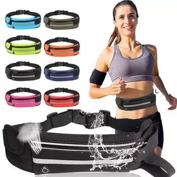 Sagit Мужчины Женщины Открытый Стрейч Спортивный Ремень Карманы Сумка Для Мобильного Телефона Велосипедная Поясная Сумка One Size чёрный