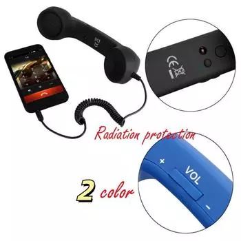 Sagit Ретро Телефонная трубка с защитой от радиации Классический приемник One Size чёрный