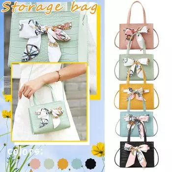 Sagit женская новая модная сумка через плечо с шарфом и бантом, маленькая сумка One Size розовый