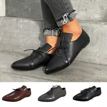 Sagit: женские модные повседневные однотонные кожаные туфли без шнуровки с острым носком на квадратном каблуке 39 коричневый