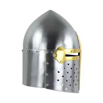 Сахарная Голова XIV века - Верхний шлем - Сталь 18-го калибра для LARP/реконструкций