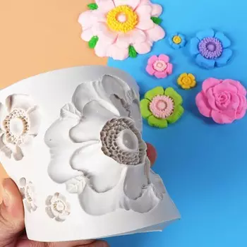 Сахарная керамика пион цветок DIY цветочная силиконовая форма помадка форма для выпечки инструмент кухонная утварь серый