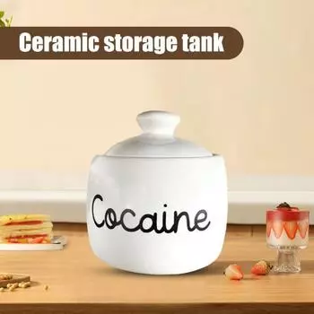 Сахарница с крышкой большой емкости без BPA гладкий край керамическая сахарница