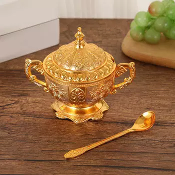 Сахарница с пыленепроницаемой крышкой, кухонная банка для хранения, горшок, элегантная декоративная емкость для приправ,