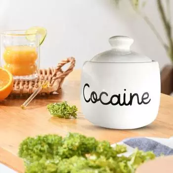 Сахарница Yousheng с крышкой, большой емкости, без BPA, гладкие края, керамическая подставка для сахара, диспенсер для кофейного бара белый