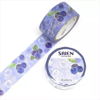 SAIEN Masking Tape Fruit Time Blueberry Size 20mm x 5m Colorful UR-3111
