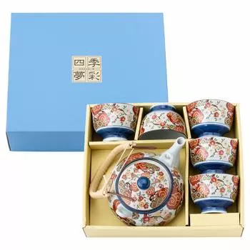 Saikai Pottery Hasami ware, чайник, глиняный чайный сервиз, 600 мл, подарочная коробка Nishiki Heianzakura 31784-TCS012