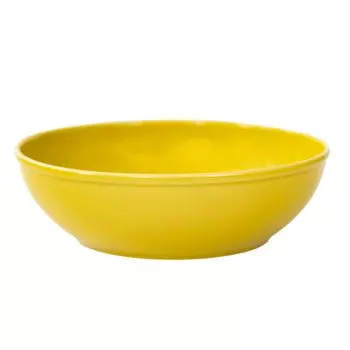 Saikaitoki Hasami Ware Common Bowl Dish Yellow 18cm Diameter Microwave Dishwasher Safe Made in Japan 13232 Approx.
