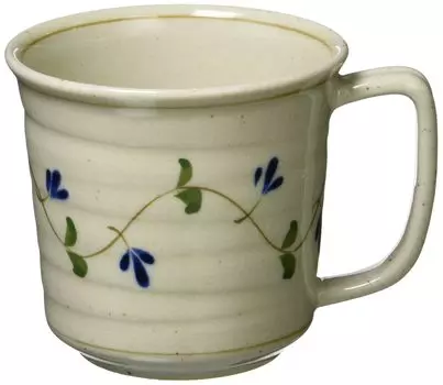 Saikaitoki Hasami Ware Lightweight Mug Approx. 300ml Round Arabesque Blue Made in Japan 74049