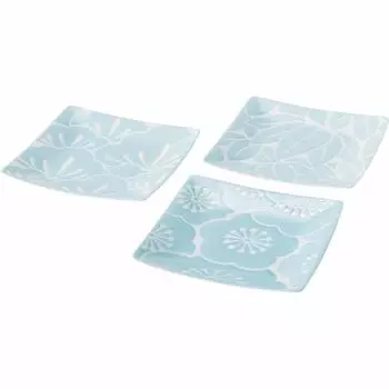 Saikaitoki Small Plate Light Blue 15.515.51.5cm синий