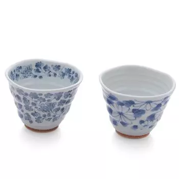 Saikaitoki Tea Free Hasami Ware Ippuku Bowl of 2 300 мл Чаша, чашка, чашка, чашка, (Установить шаблоны), белый