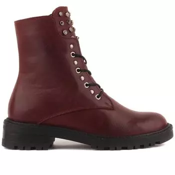 Sail Lakers - Бордово-красные женские кожаные ботинки