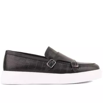 Sail Lakers - Черная кожаная женская повседневная обувь с крокодиловым узором