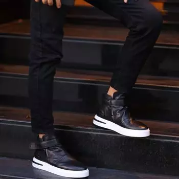 Sail Lakers - черные кожаные мужские ботинки