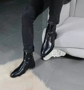 Sail Lakers - Черные кожаные мужские ботинки Eva Sole